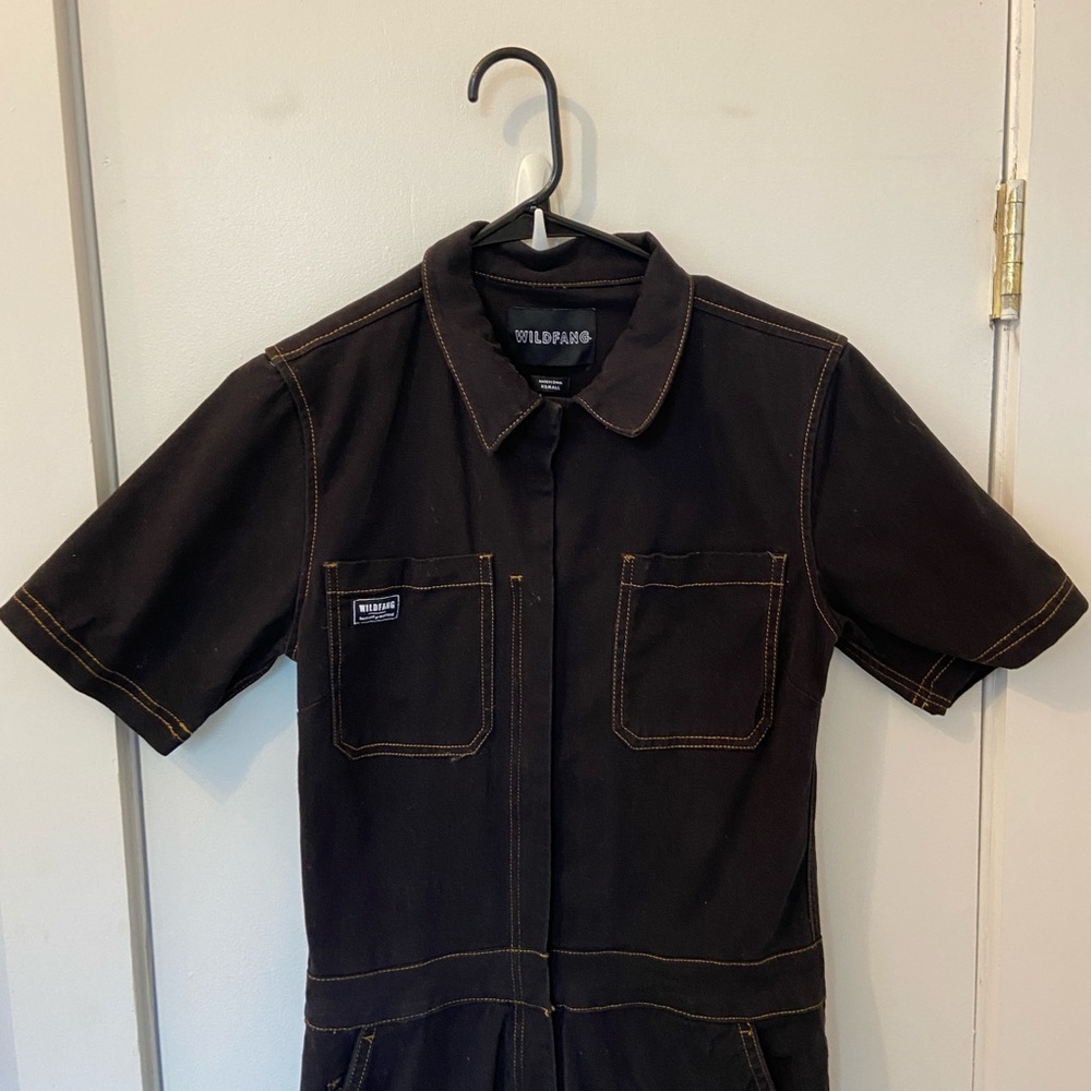 WILDFANG Black Short Sleeve Jumpsuit - Picture 2 of 5